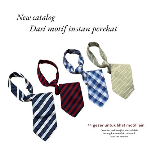 jual dasi motif instan perekat  silkpolyester kantor wedding