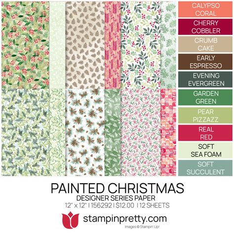 Painted Christmas Dsp Coordinating Colors Stampin Pretty Mary