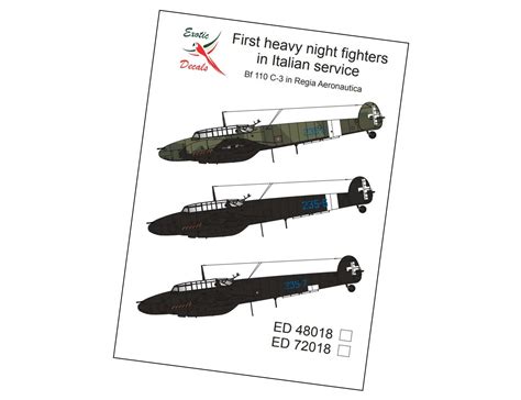 Decals Regia Aeronautica Bf 110C Night Fighter Hobbyzero