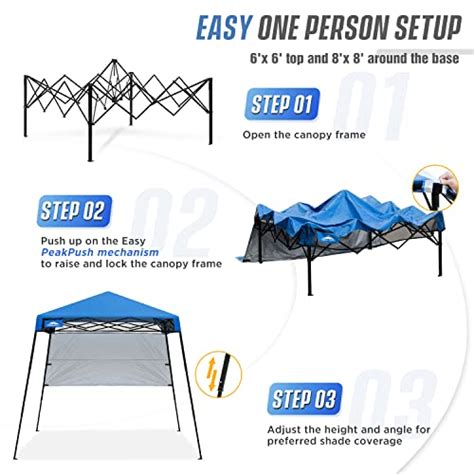 EAGLE PEAK Day Tripper 8x8 Slant Leg Lightweight Compact Portable