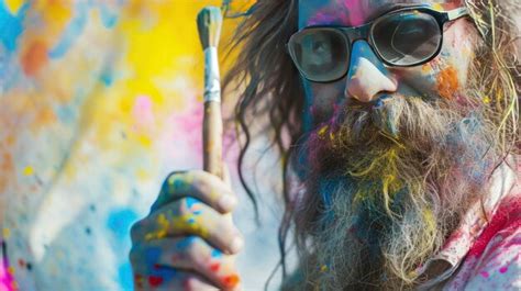 Premium Photo Man Holding A Paintbrush And Paint