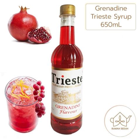 650 ML Grenadine Trieste Syrup Sirop Delima Sirup Grenadine Strop