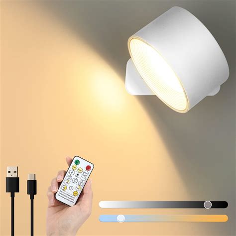 Lightess Led Wall Sconce Wall Mounted Lamp With Rechargeable Battery