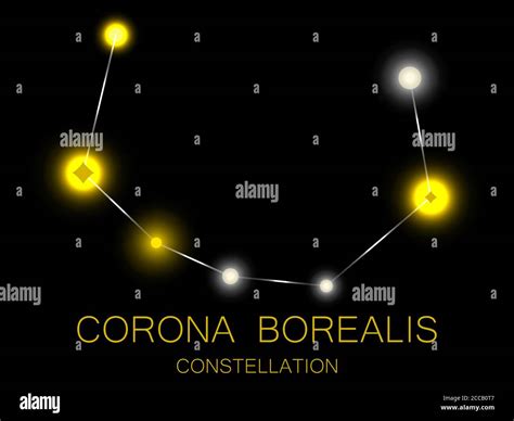 Corona Borealis Constellation Bright Yellow Stars In The Night Sky A