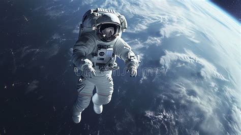 Astronaut Floats In Vastness Of Outer Space Against Breathtaking