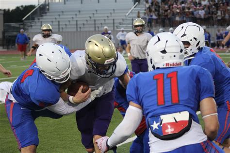 During The Live Scrimmage Against Leander Marble Falls Mustangs Shine