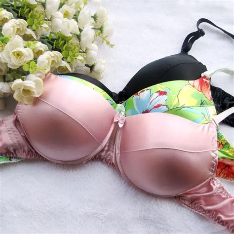 Sexy Pure Silk Bra 100 Mulberry Silk Anti Allergy Silk Padded Plus Size Large Cup Bras 38 90 42