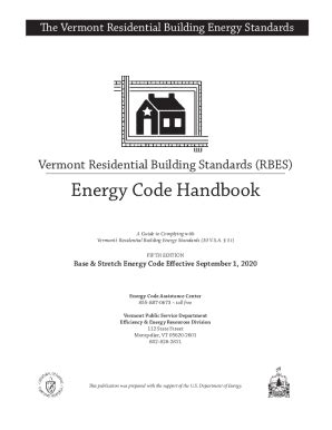 Fillable Online Publicservice Vermont Energy Code Handbook Vermont