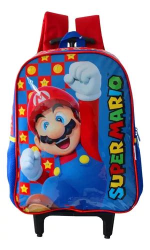 Morral Escolar Luxcel Mochila Escolar De Rodinhas Super Mario Bros