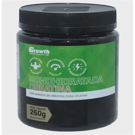 Creatina Monohidratada Growth 250g Suplemento Ganho Massa Submarino