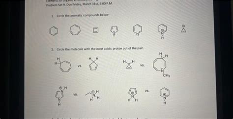 Solved 2 Circle The Molecule With The Most Acidic Proton