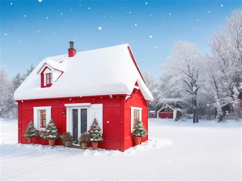 Maison Dans La Neige Pour Les Vacances D Hiver Joyeux Charismes Photo