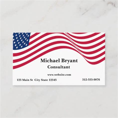 American Flag Business Card | Zazzle