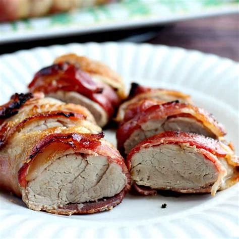 Brown Sugar And Honey Bacon Wrapped Pork Tenderloin Delicious Little Bites