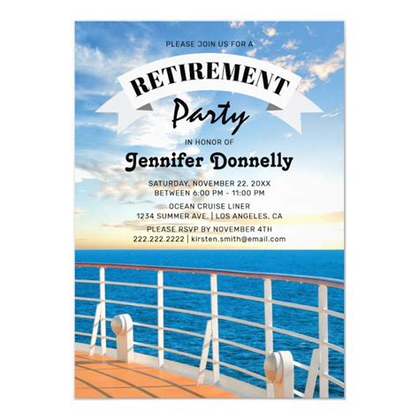 Cruising Into Retirement Party Invitation