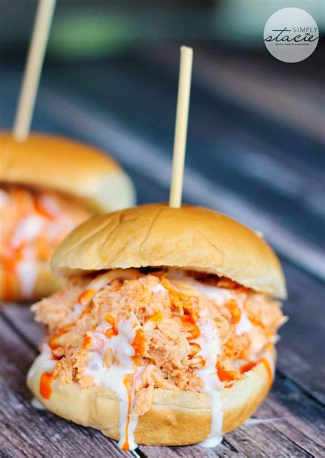 Slow Cooker Buffalo Chicken Sliders Simply Stacie