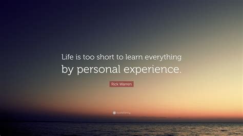 rick warren quote life   short  learn   personal