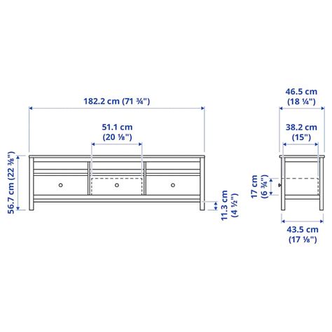 Hemnes Tv Bank Weiß Gebeizt 183x47x57 Cm Ikea Deutschland