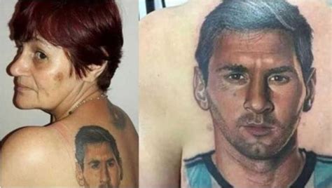 Tiene 54 años y se tatuó la cara de Messi en la espalda Diario Democracia