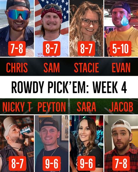 rowdy pickem week  sara   worst   raised rowdy