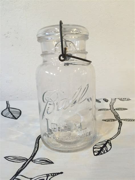 Ball Ideal Wire Bail Mason Jar Quart Sz By Littlebitantique