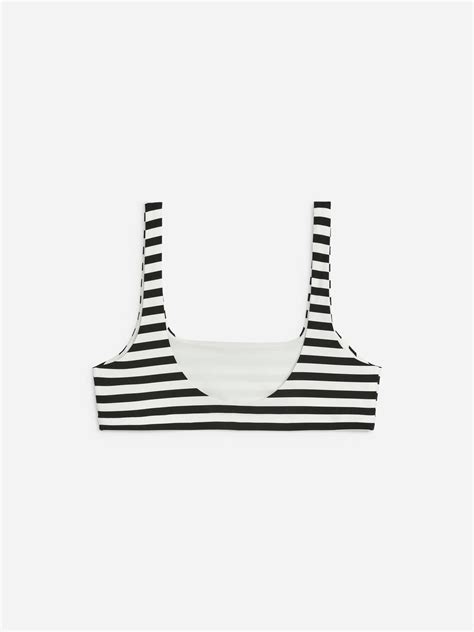 Scoop Back Bikini Top White Black Women ARKET DK