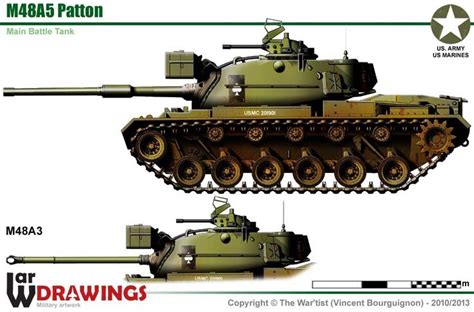 an army tank is shown in three different views, including the front and ...