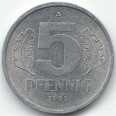 NRD 5 pfennig fenigów 1983 Niemiecka Republika Demokratyczna DDR piękna