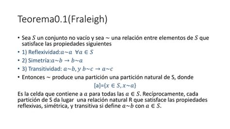 Particiones Y Relaciones De Equivalencia Pdf