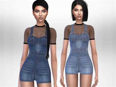 The Sims Resource Cleo Overalls By Puresim • Sims 4 Downloads