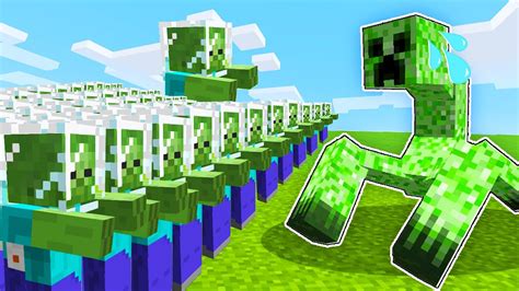 1000 Zombies Espaciales Vs Creeper Mutante Gigante Minecraft Batallas