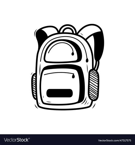 School bag with doodle drawing style Royalty Free Vector