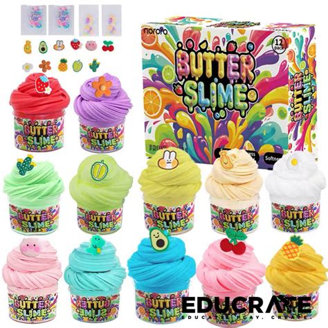 educrateph butter sensory slime bottles soft  sticky buttery