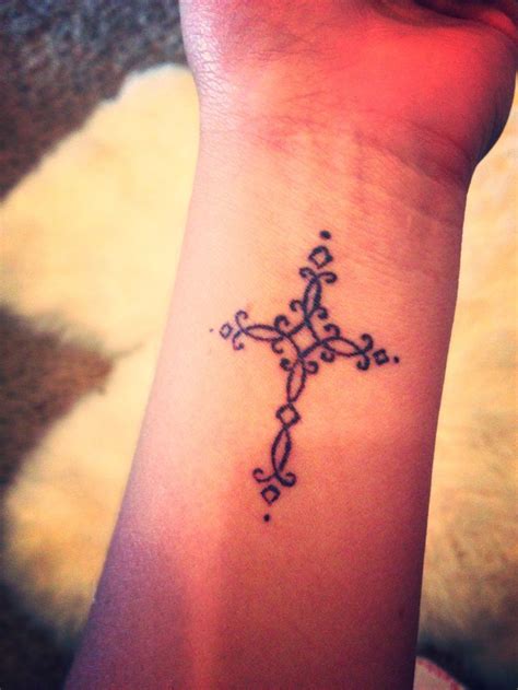 Beautiful Cross Tattoo On Wrist Simple Tattoos For Women Cross