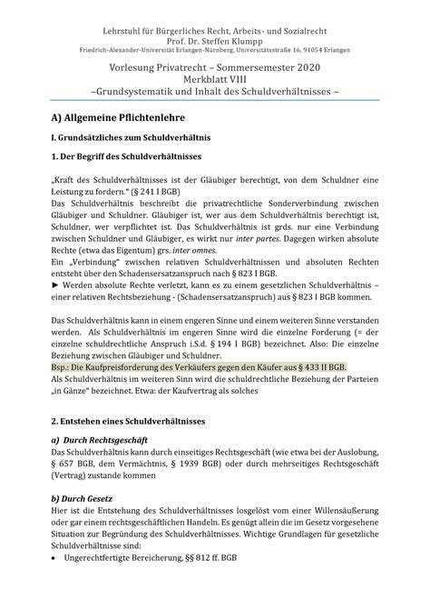 Merkblatt Vii Lehrstuhl F R B Rgerliches Recht Arbeits Und