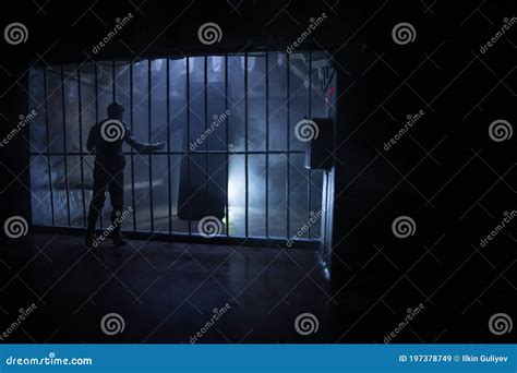 Old Prison Bars Cell Lock Creative Artwork Decoration Old Grunge