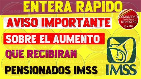 🎯🔔tienes Que Saber Esto💥pensión Imss Adultos Mayores Que Recibirán Un Importante Aumento En 2024