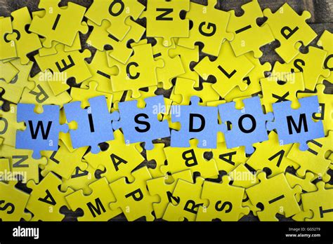 Puzzle Pieces With Word Wisdom Stock Photo Alamy