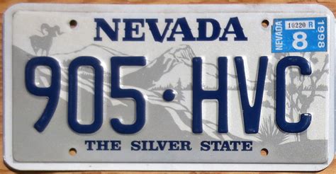 1998 Nevada Vg Automobile License Plate Store Collectible License