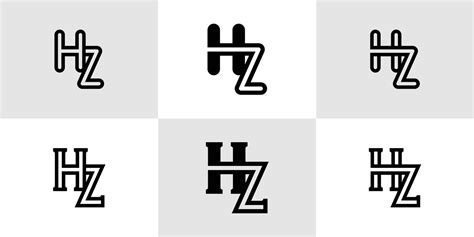 Letters HZ Monogram Logo Set Suitable For Business With HZ Or ZH