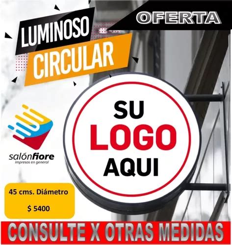 Cartel Luminoso Circular Cuotas Sin Inter S