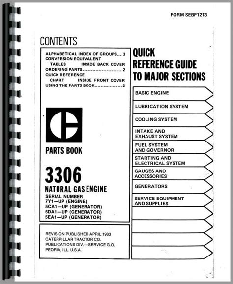 Caterpillar 3306 Engine Parts Manual