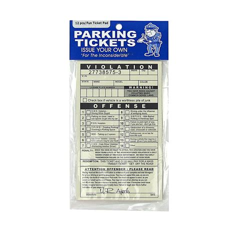 Fake Handicap Parking Ticket Printable