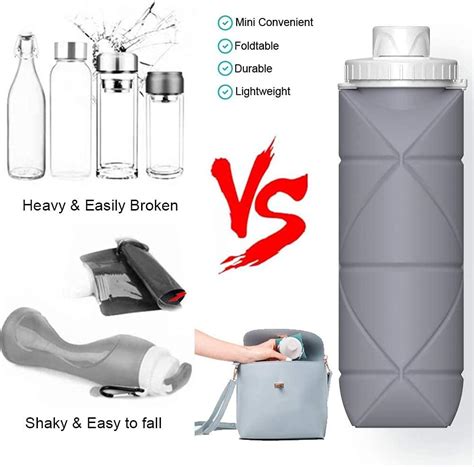 Collapsible Water Bottles Leakproof Valve Reuseable Bpa Free Silicone