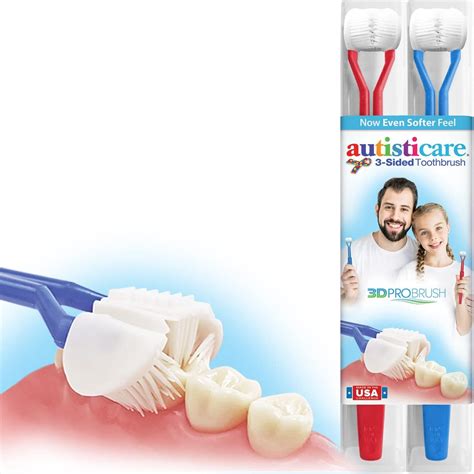 Autisticare 2pk Sensory 3 Sided Toothbrush For Special