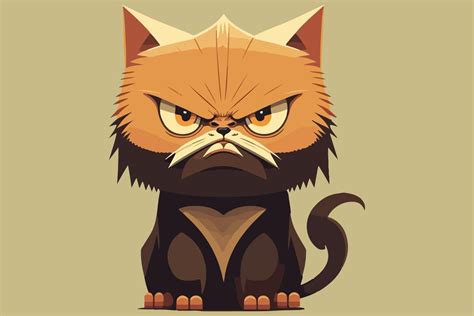 Angry Cat Vector Illustration 22330660 Vector Art At Vecteezy