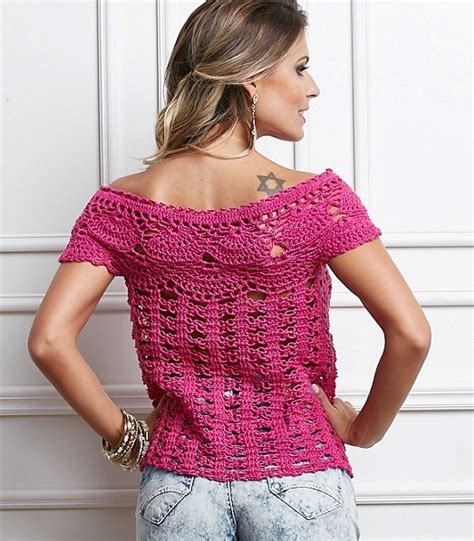 Linda Blusa En Crochet Con Los Gráficos ~ Todo Patrones Crochet Gratis Paso A Paso Esquema Y