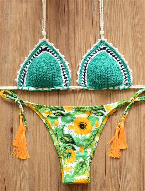 Cute Knit Brazilian Bikini Set Swimwear Swimsuit Bikinis Crochet Hot