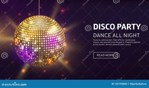 Disco Banner Mirrorball Party Disco Ball Invitation Card Celebration