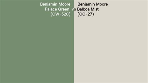 Benjamin Moore Palace Green Vs Balboa Mist Side By Side Comparison